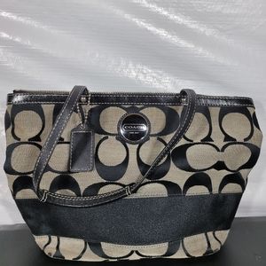 Coach Black and Grey Handbag